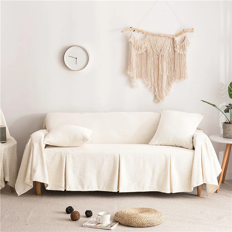Funda de sofá de lujo de lino y algodón, fundas universales para sofá, fundas para sillón, elásticas, protector de muebles lavable, decoración TJ7008