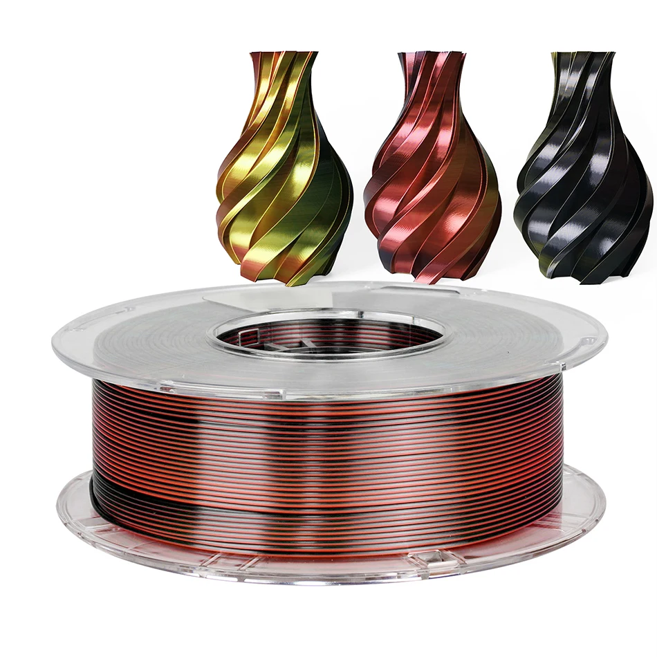 실크 PLA 3D 프린터 필라멘트 승화 제품, 3D 인쇄용 플라스틱 소재, 실크 트라이 컬러 PLA 95A, 1.75mm, 250g, 500g, 1kg