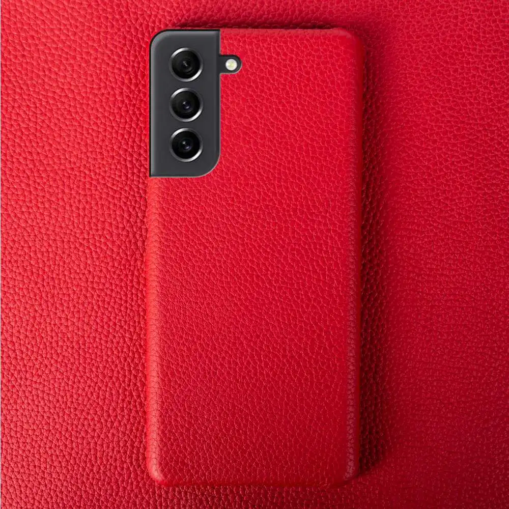 Litchi Pattern Genuine Leather Phone Cover