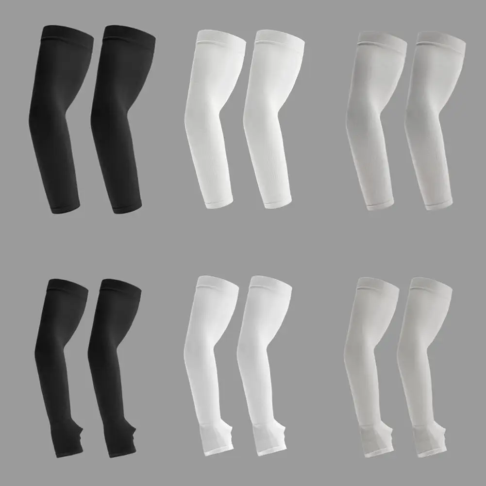 Summer Sun Protection Sleeves for Men Women Non-Slip Breathable Cooling Outdoor Basketball Cycling Sport Sleeves 1 pair