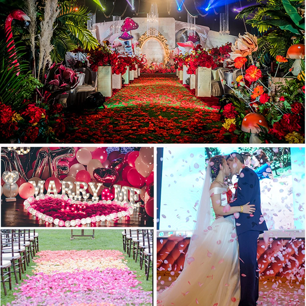 500/1000Pcs Artificial Fake Rose Petals Red White Simulation Silk Rose Petals Wedding Supplies Valentines Romantic Decoration artificial rose petals artificial flowers artificial flower artificial rose
