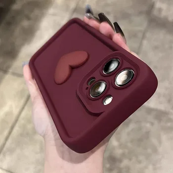 Luksusowe słodkie 3D Love Heart silikonowe etui na telefony iPhone