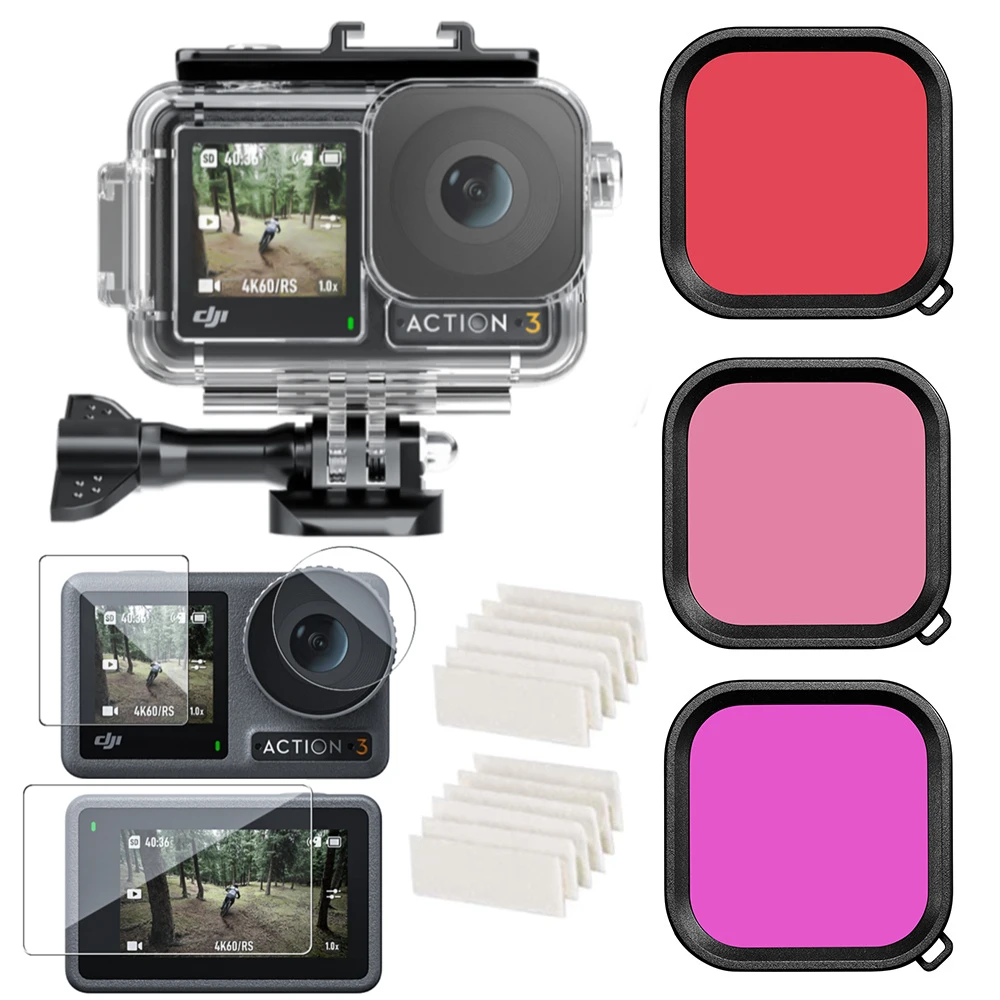

Для DJI OSMO Action 3 подводный чехол водонепроницаемый корпус для дайвинга защитный чехол для дайвинга крепление для DJI Action 3 Аксессуары