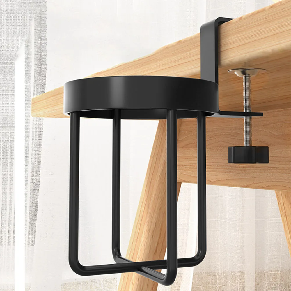 Cup Holder Table Side Water Cup Storage Rack Wrought Iron Ins Style Hanging Holder Office Dormitory Desk Storage Rack