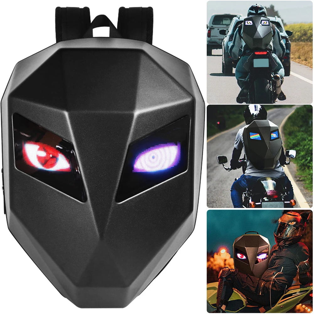 LEDKnightCyclingBackpackwithEyeMotorcycleHelmetBluetoothAPP