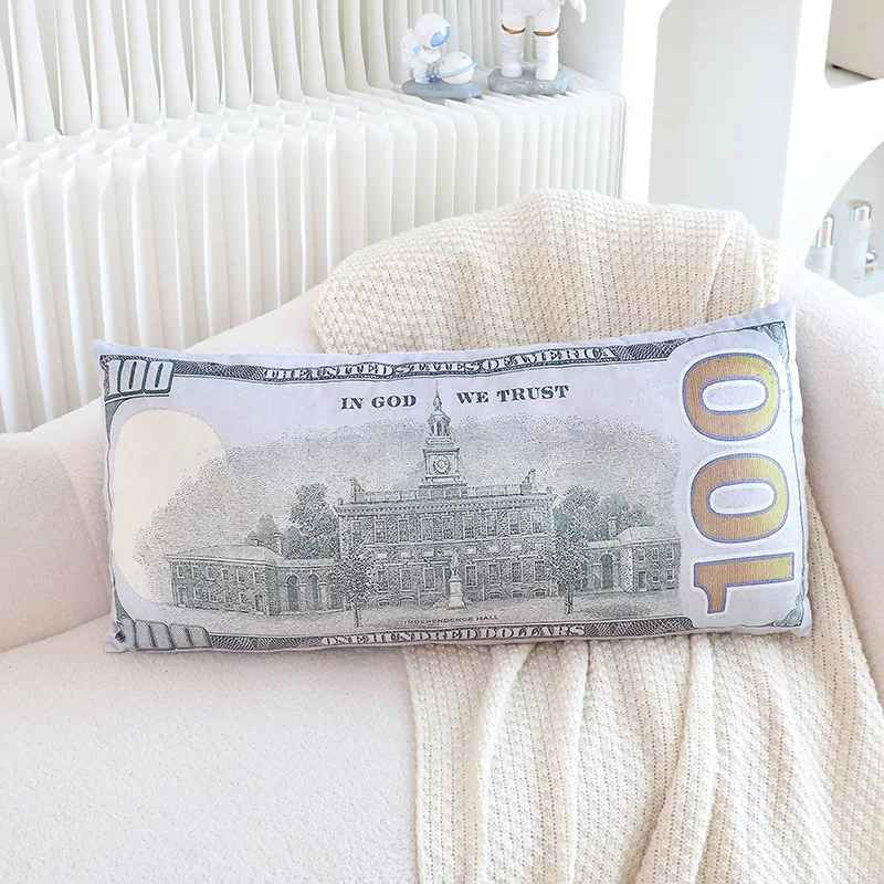 Two Sizes U.S. Dollar Plush Pillow Stuffed Currency Long Cushion Sleeping Bolster Head Support Plushie Present 5