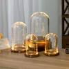 2sets/pack Big Size Cylinder Glass Dome Vase Home Decor Side Switch Luminous Base Transparent Cover DIY Gift Wedding Prop 2