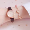 Fashion Kids Love Digital Dial Children Watch Set Leather Strap Quartz Watches Kid Girls Clock Children Watch + Bracelet no box 3
