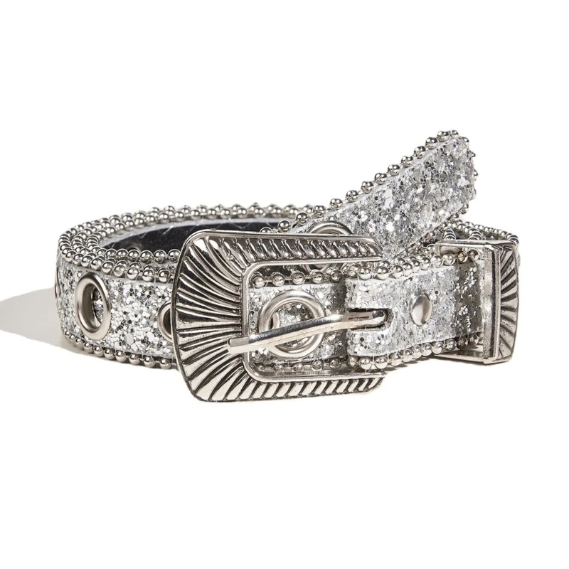 

Nightclub Waist Belt Shinning Full Sequins Belt for Woman Men Jeans Formal Dress