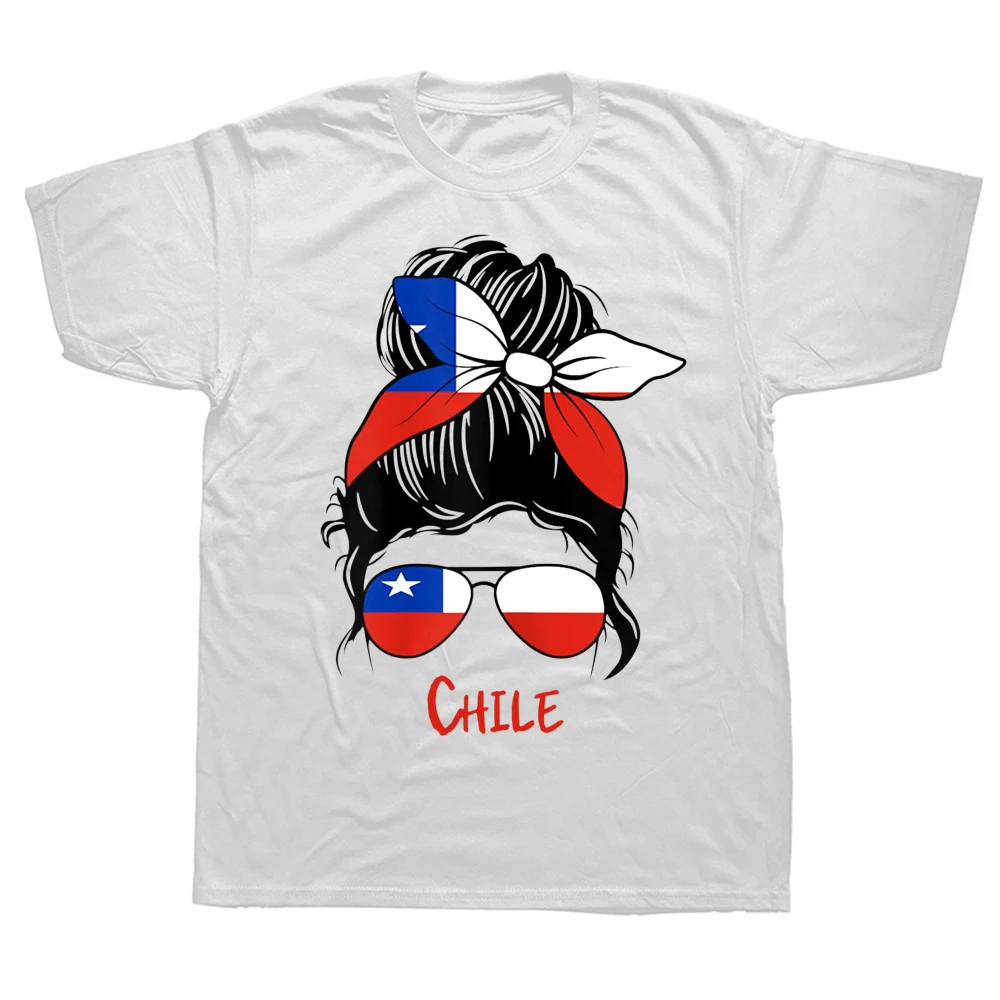 Lustige chilenische Chile Mädchen Flagge T Shirts Sommer Stil Grafik Baumwolle Streetwear Kurzarm Geburtstag Geschenke T-shirt Herren Kleidung