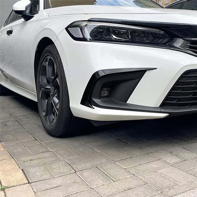 인기 자동차 앞 범퍼 스플리터 스포일러 안개등 Canard 부품 Honda Civic 11 세대 2021+ 광택 블랙