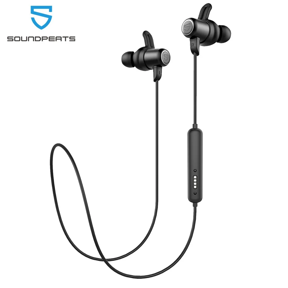 

SoundPEATS Bluetooth 5.0 Wireless Earphones IPX8 Waterproof Sports Earphones with Magnetic Charging APTX HD 14 Hours Playtime