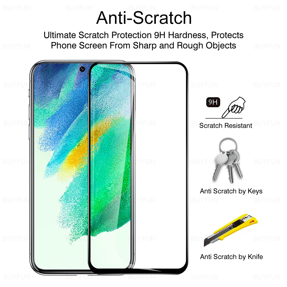 4in1 Tempered glass for Samsung Galaxy S21 FE Screen protector film For Samsung S21 S21Plus S21Ultra protective camera Glass phone screen guard