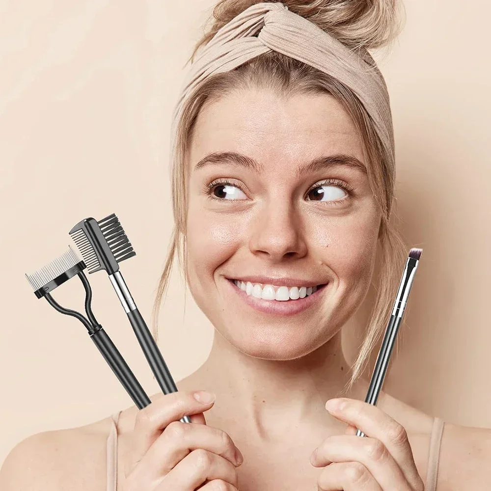 Separator Tool Professional Comb 3/5PCS Eyebrow Brush Set Eyelash Lash Eye Makeup Tools With Eyebrow Trimmer Scissor For Woman