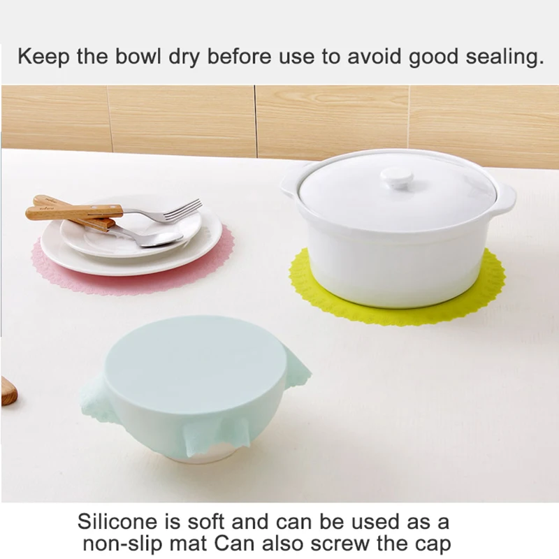 GUANYAO Food Grade Silicone microwave cookware silicone bowl cover High Stretch Seal Vacuum Container Reusable plastic wrap silicone covers bowl cover