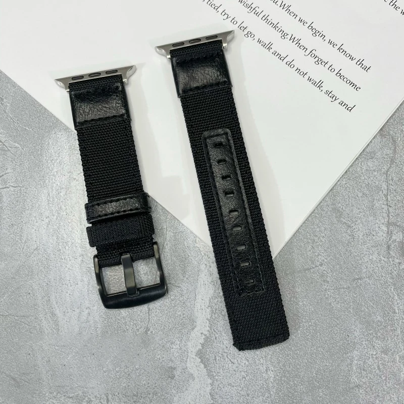 black lv apple watch band