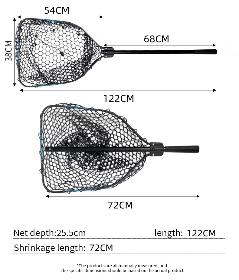 ZYZHE Faltbares Fischernetz Aluminiumlegierung Netzrahmen Silikon-Netzbeutel für Meer- oder Süßwasser-Angeln Handkeschernetz Angelzubehör – Detail 5