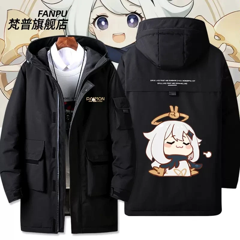 

Anime Genshin Impact Paimon Down Jacket Coat Men Women Cosplay Costume Autumn Winter Outerwear Clothings