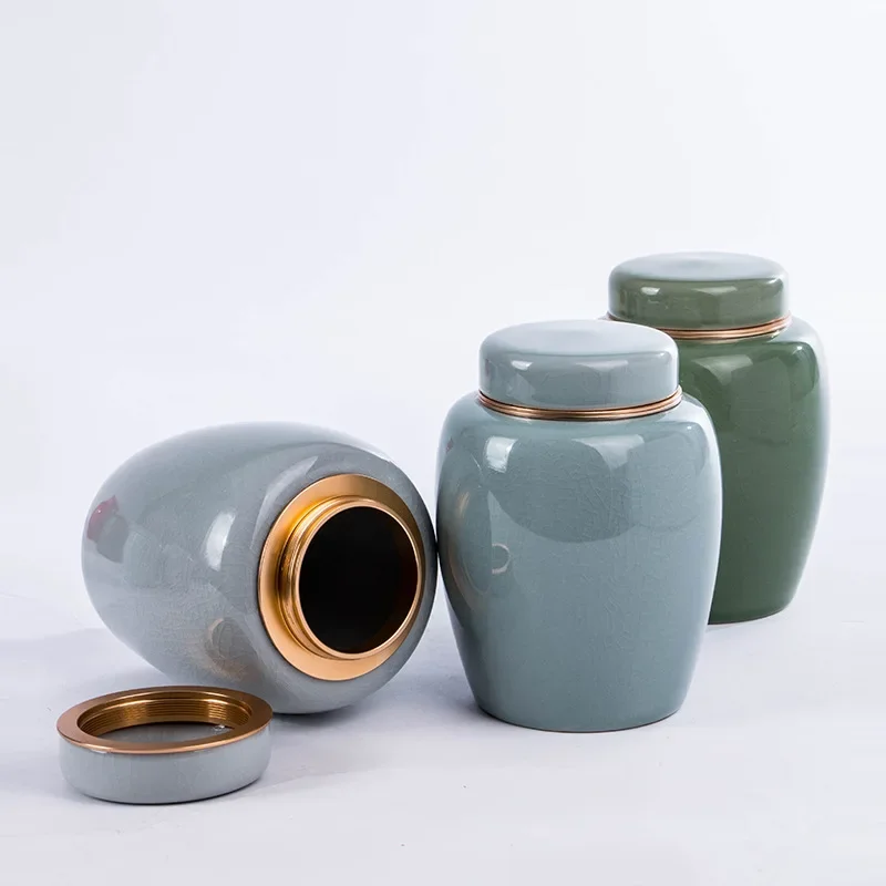 Ceramic Pet Urns Small Animals Ashes Containers Dog Funeral Cremation Coffin Burial Reliquary for Ashes Deceased Pets Memories