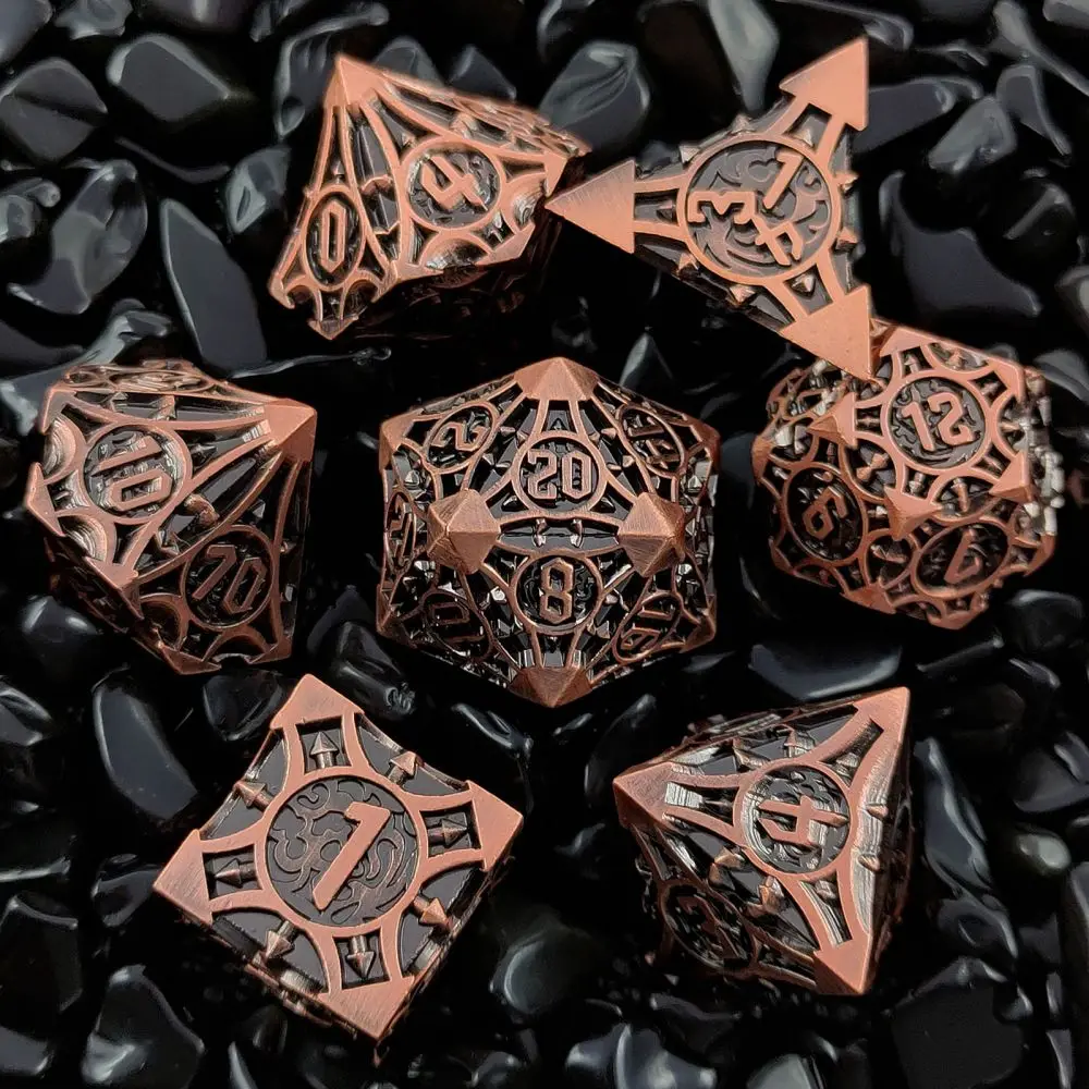 

7pcs DND Dice Set Metal Polyhedral Dice for Dungeon and Dragons RPG Pathfinder D&D Dice Role Playing Game D20 D12 D10 D8 D6 D4