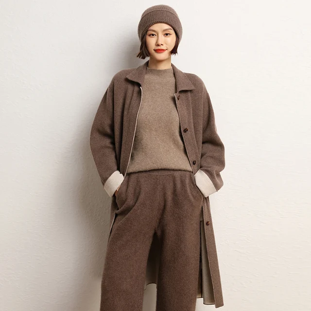 100% cashmere long coat