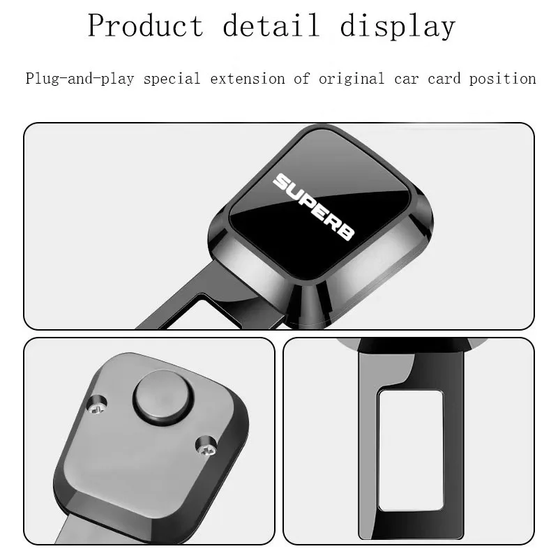 For Skoda 2009- MK2 MK3 SUPERB Car Seat Belt Clip Extender Safety Seatbelt Lock Buckle Plug