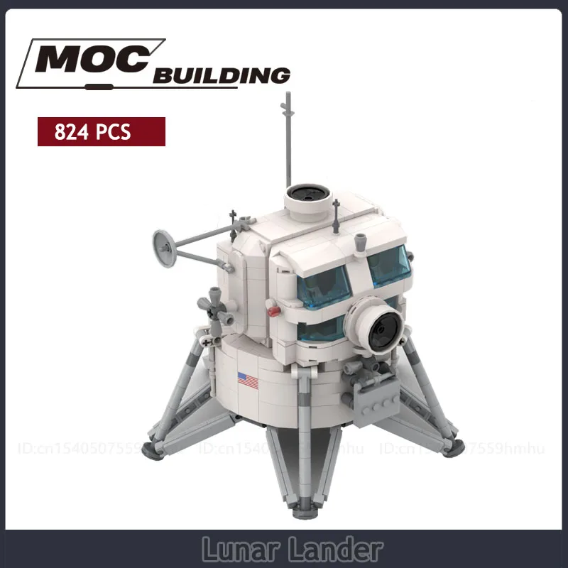 Miniscale Space Series Moc Building Block Moon Rocket Technology Bricks Lunar Lander Model Science Concept Toys Creative Gifts 1