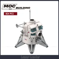 Miniscale Space Series Moc Building Block Moon Rocket Technology Bricks Lunar Lander Model Science Concept Toys Creative Gifts 1
