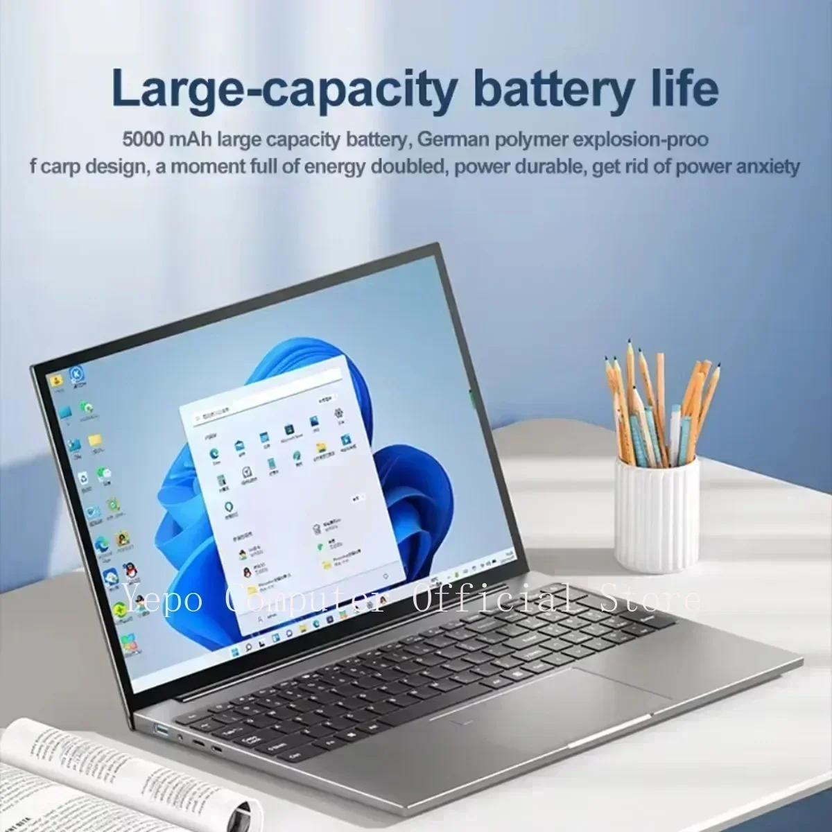 Laptop notebook laptop Intel N5095 Windows 11 Pro 16 inch 2K HD screen 16G RAM 2TB SSD DDR4 WIFI5 Business Office Lightweight Computer