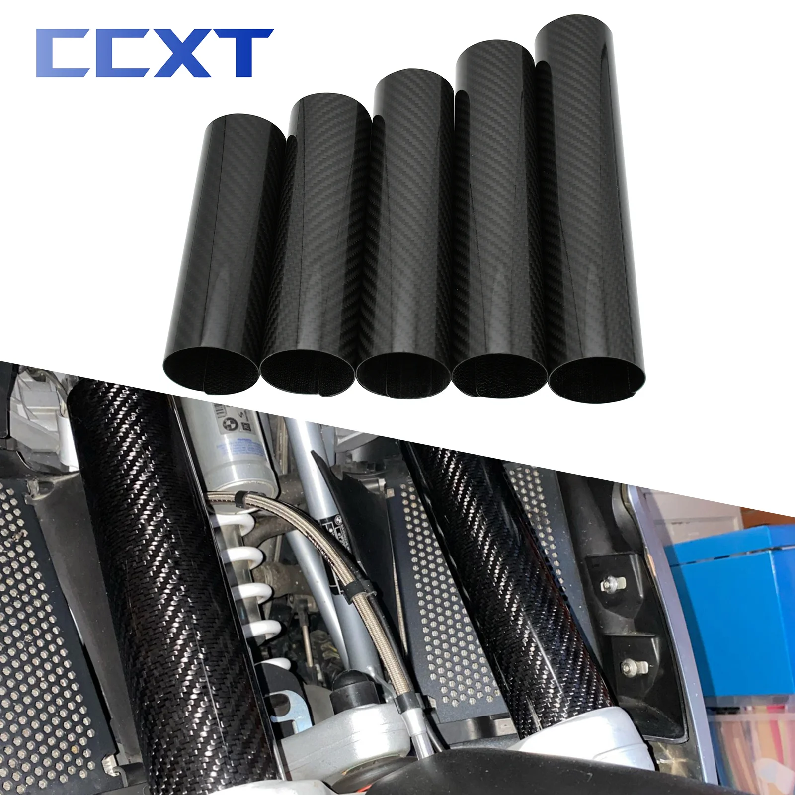 

Motocross 160mm 178mm 202mm 225mm 248mm Fork Wraps Protectors in Full Carbon Fiber For Honda KTM Kawasaki Motorcycle Dirt Bikes