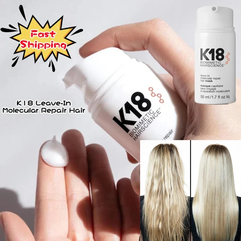 Original 50ml K18 Leave-In Molecular Repair Hair Mask Damage Restore Soft hair Deep Repair Keratin & Scalp Treatment Hair Care