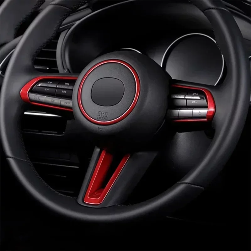 Coprivolante Per Auto Carbon Red Silver Switch Sticker Frame Trim Per Mazda 3 Mx-30 Cx-50 Cx-60 Cx-30 Accessori 2022-2023