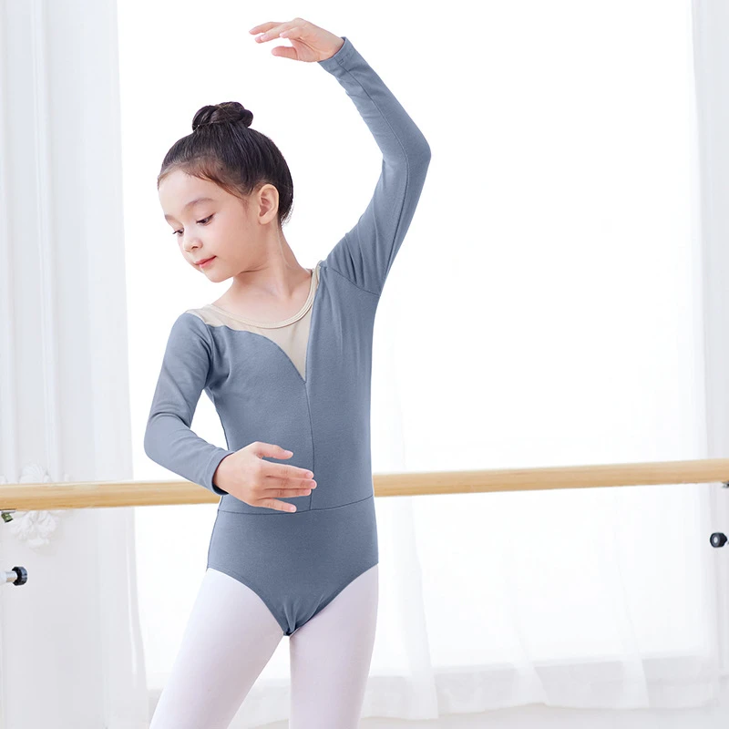 YiZYiF Girls Kids Long Sleeve Gymnastics Dance Dress Stretchy Ballet Tutu Leotard Skirt 