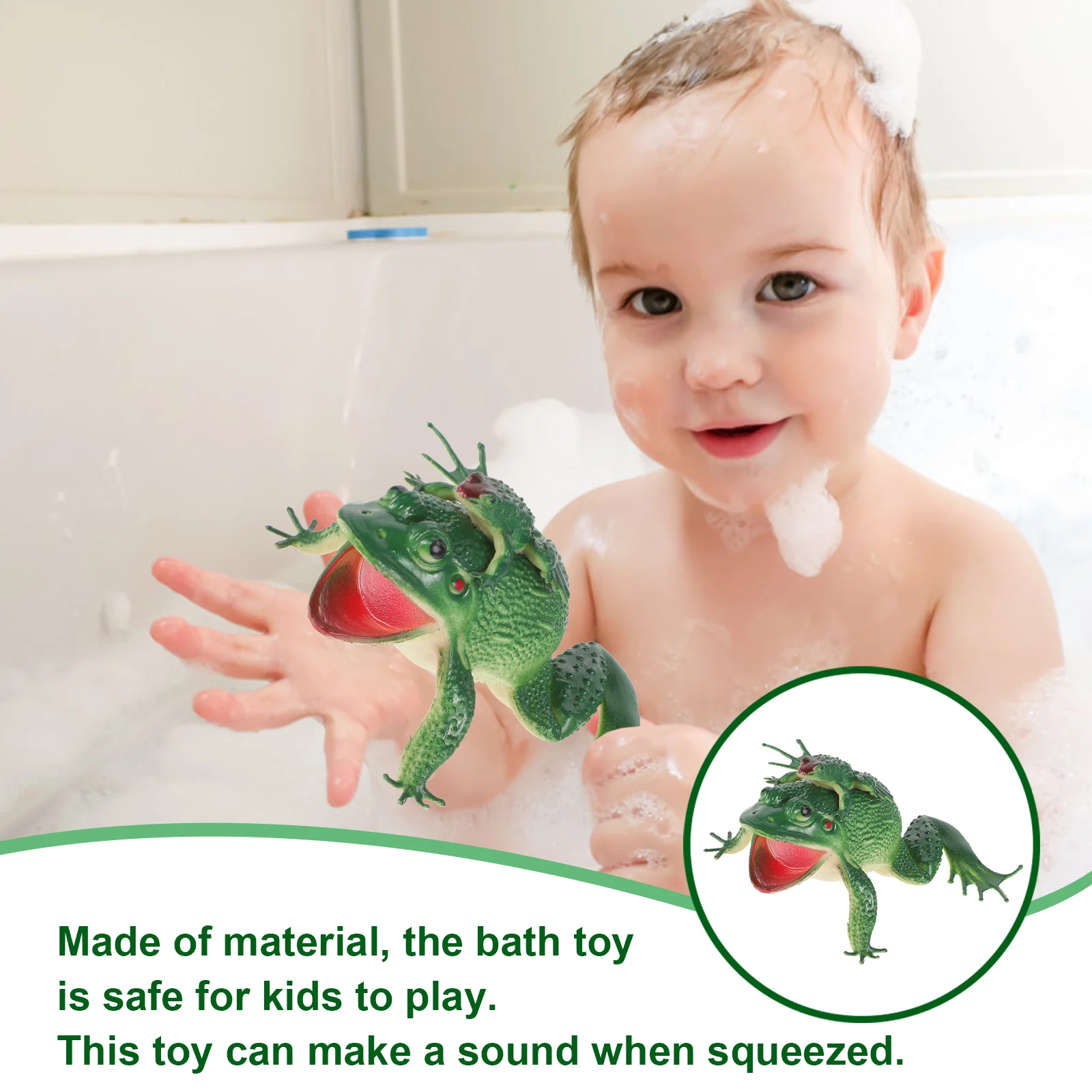 Bath Toy Squeeze Sound Baby Bathtub Floating Kids Toys for Toddlers Bathing Frog