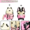 School Bags for Girls with Wheels Trolley 3 Pcs for Teens Boys Rolling Backpack Set with Lunch Bag Carry on Luggage with Roller 4