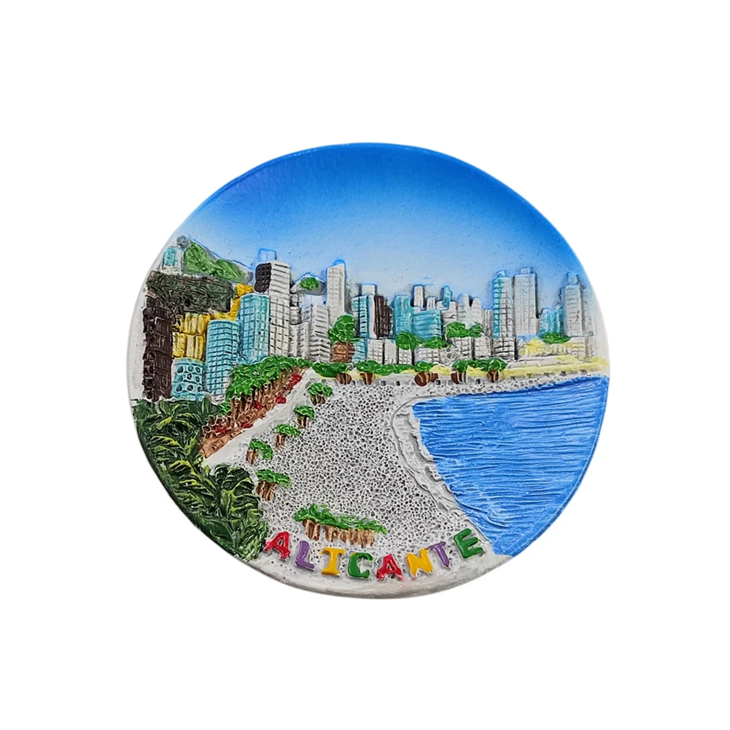 Alicante Spain 3D Fridge Magnet Souvenir Gift Resin Handmade Alicante Refrigerator Magnet Home & Kitchen Decoration Collection