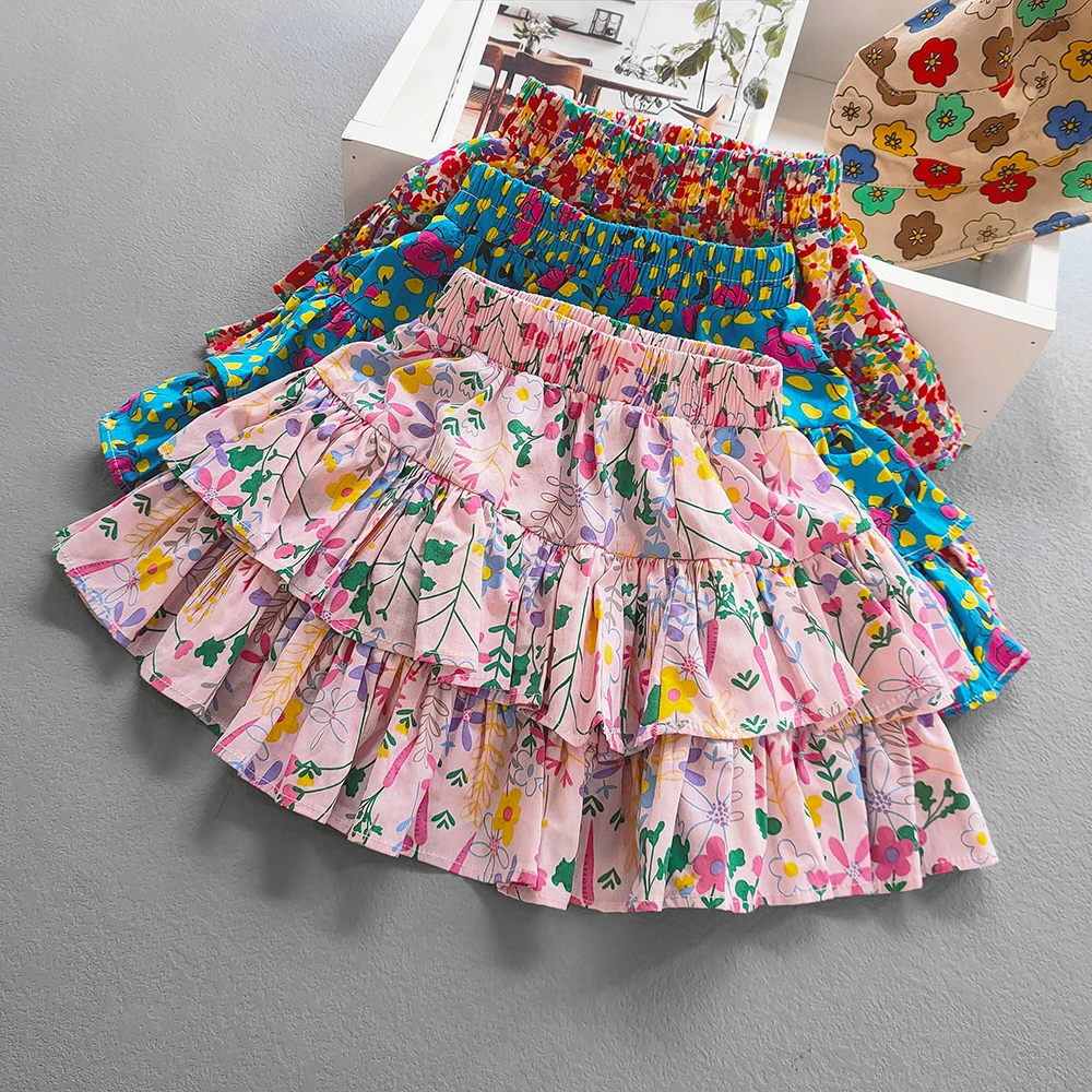

Girl's Skirt Cake Skirt Summer Cute Baby Princess Skirt Children's Dance Dress Girl's Cotton Printed Skirt