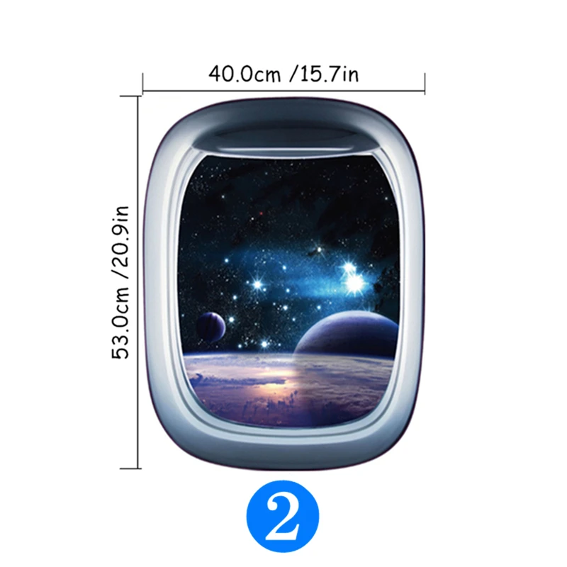 Wall Stickers Self Adhesive Stickers Vinyl Stickers Self Adhesive Wall Stickers Vinyl Wall Stickers Outside Fake Spaceship Window Starry Wonders 3D Wall Art Vinyl Mural Stickers Home Decorations Stars Planets Poster Wallpaper