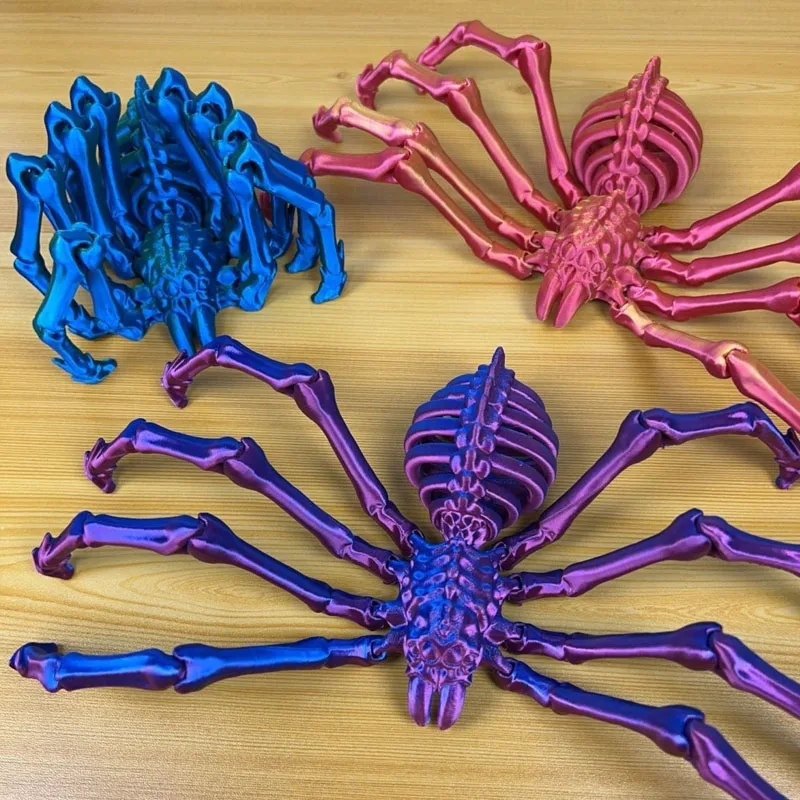 3D Printed Retractable Spider Movable Joint Fidget Toy Rotatable Articulated Office Desktop Ornament Adults Kid Toy Crafts Gift