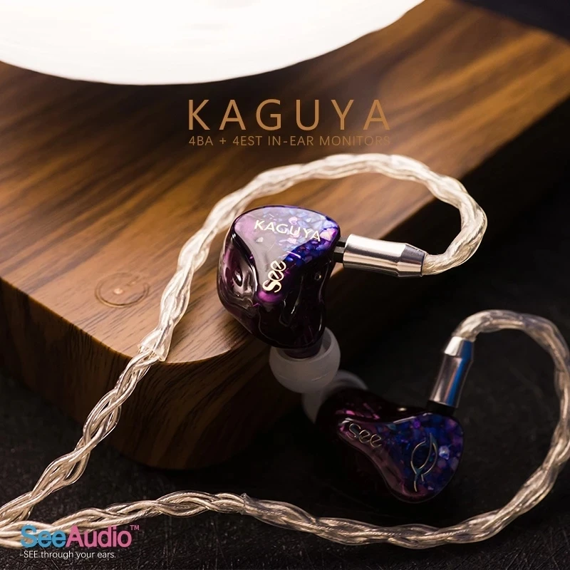 SeeAudio Kaguya HiFi Earphones Hybrid Driver(4EST+4sonion BA) In-Ear Headphones Earplugs Music Monitor IEM Wired Earphones 5