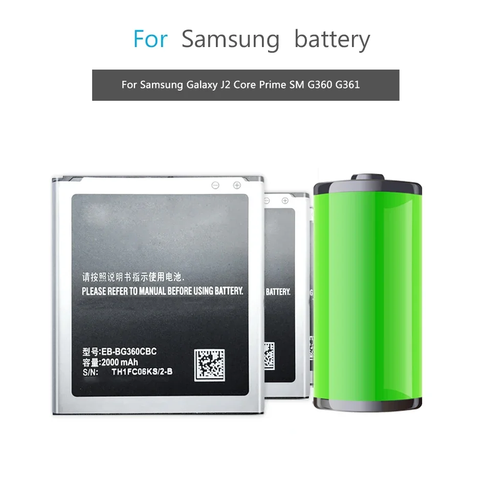 Batteria Eb-Bg360Cbc 2000Mah Per Samsung Galaxy J2 Win 2 Duos Tv Galaxy Core Prime Sm G360 G3606 G3608 G3609 G360Bt G361