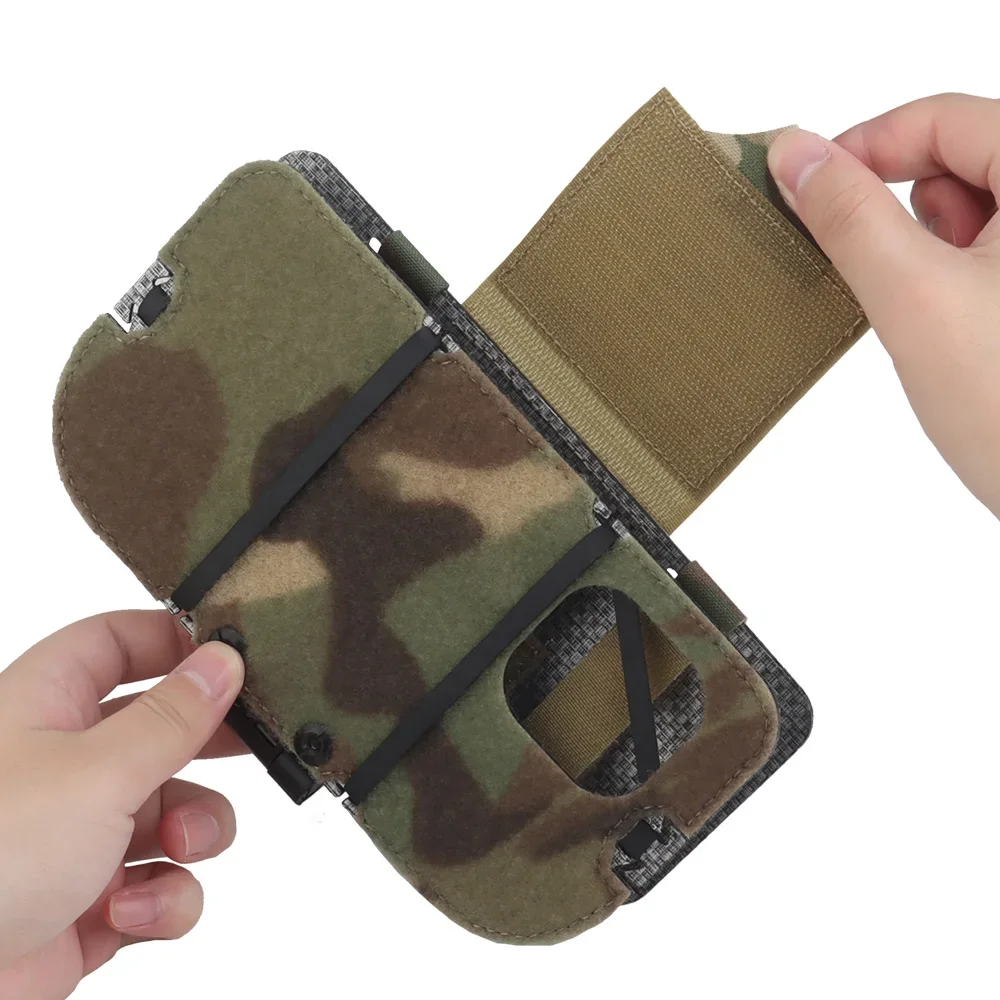 Tactical Mobile Phone Rack Militar Vest Plate Carrier Map Case Panel Airsoft Gear Outdoor Molle Folded Iphone Navigation Board 2