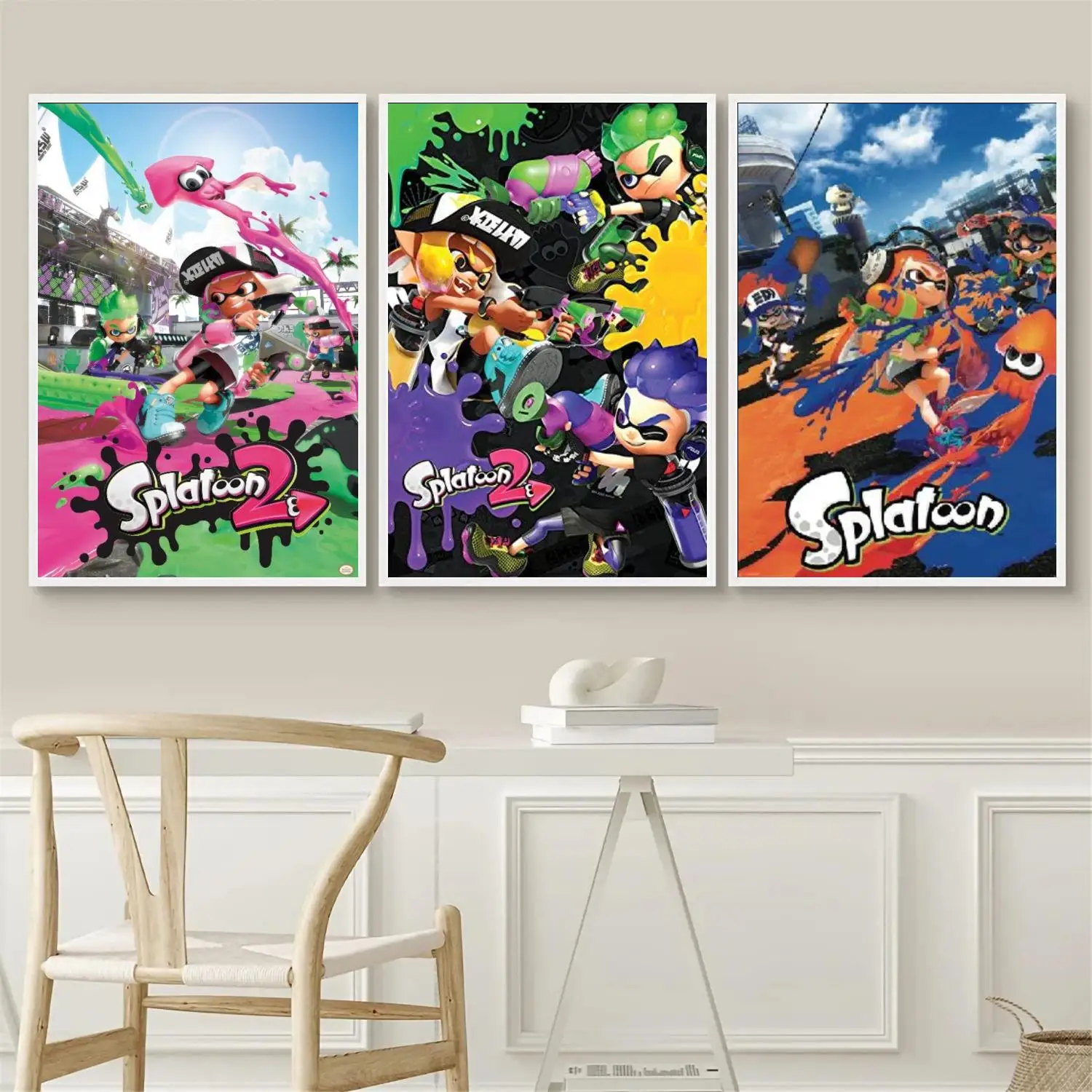 

Splatoon Character Stack Wall Art 24x36 Canvas Posters Decoration Art Poster Personalized Gift Modern Family bedroom Painting