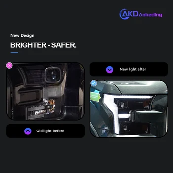 AKD Head Lamp for Ford Raptor F-150 F150 LED Headlight 2015-2020 Headlights DRL Turn Signal High Beam Angel Eye Projector Lens