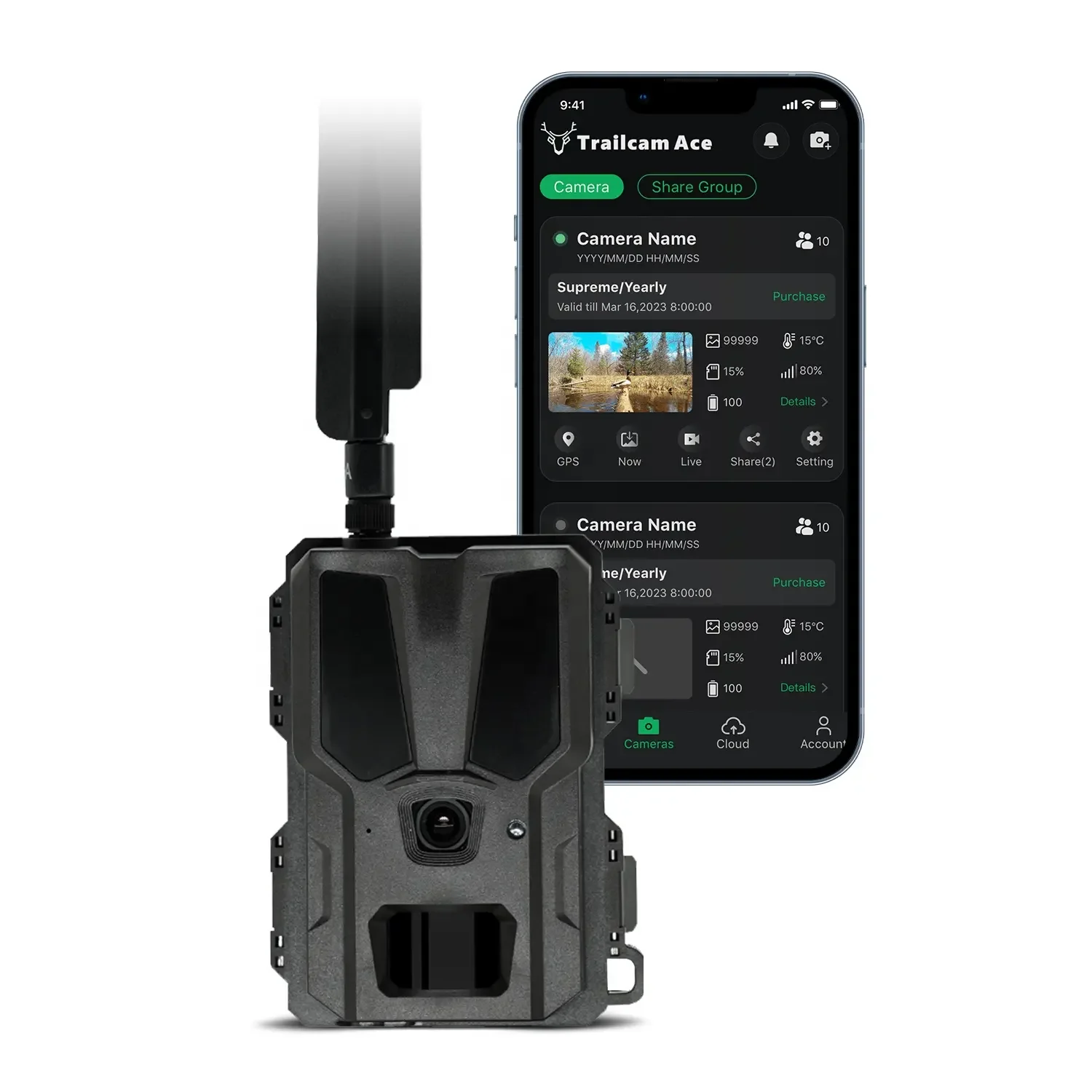 Willfine T200 AI-Powered 4G 2K Cloud Storage Wildlife Trail Camera Photo Traps with 940nm No Glow LEDS App Control for Hunting