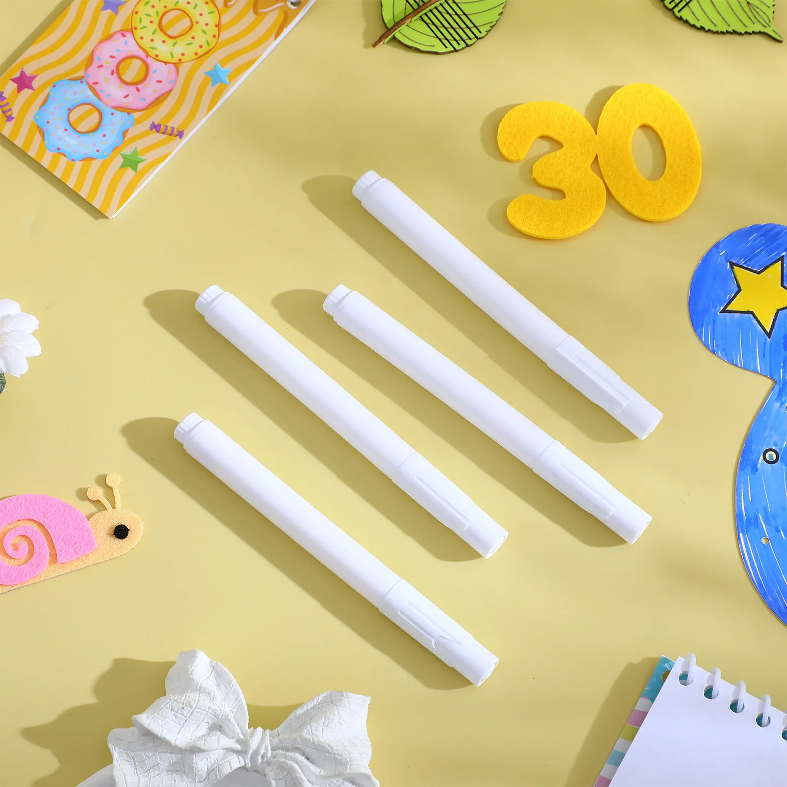 4Pcs 액체 분필 마커 유리창 거울 칠판용 흰색 프리미엄 지울 수 있는 세척 가능한 휴대용 칠판 마커