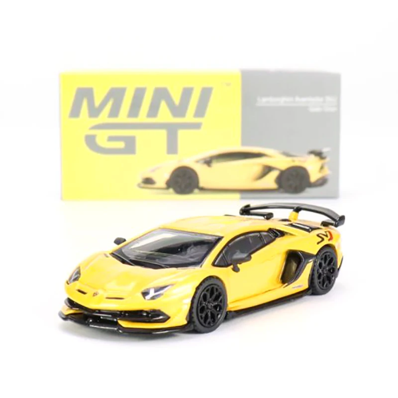 

Миниатюрная модель 1/64 Lamborghini чёрная SVJ Giallo Orion, литая под давлением Автомобильная модель, украшения, Cas-игрушки