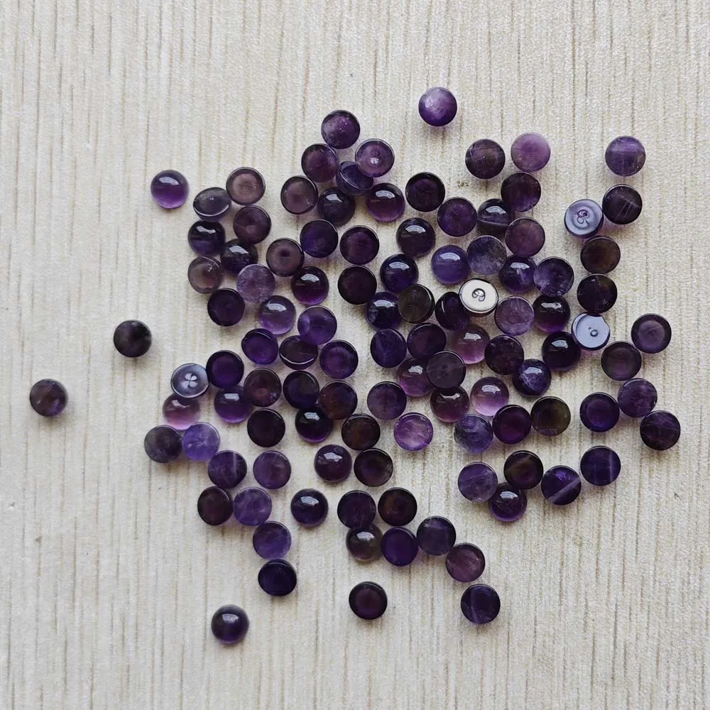 Wholesale 100pcs High-Quality 6mm Natural Stone Round Cabochon Beads for Jewelry Making Accessories