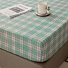 Cotton Fitted Sheet Soild Color with Elastic Band Non Slip Adjustable Mattress Cover Soft Comfortable for Double King Queen Size 3