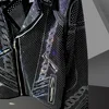 Diamond Rhinestones Jacket Men Top Quality Luxury Hot Drill Punk Club Outfit Jacket Autumn Black Jacket Coat Jaqueta Bomber 4